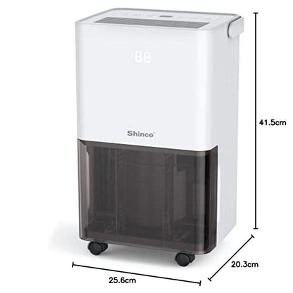 SHINCO 10L/Day Energy Efficient Electric Compressor Dehumidifier for home,Carbon Air Purifier, Continuous Drainage，Auto Restart，Laundry Drying，24 Hour Timer，Damp Mould Control - NaturalSleep.shop