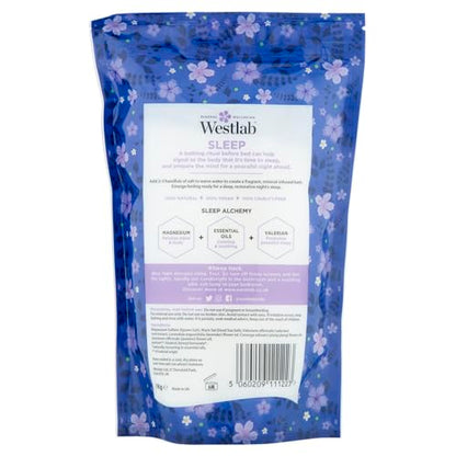 Westlab Sleep Sels de bain à la lavande et au jasmin - Sels d’Epsom et de la Mer Morte - 1 kg - Natural Sleep