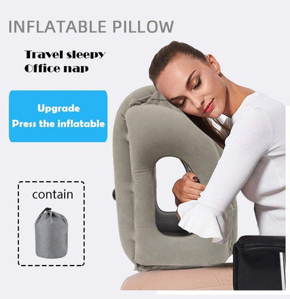 Inflatable Cushion Travel Pillow – The Most Versatile & Innovative Neck, Chin, and Head Support for Travel - Natural Sleep