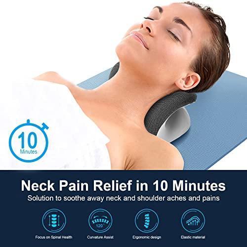 Liipoo Heated Neck Stretcher with Magnetic Therapy Pillowcase, Neck and Shoulder Relaxer Pillows, Cervical Traction Device for Relieve TMJ Headache Muscle Tension Spine Alignment… - Natural Sleep