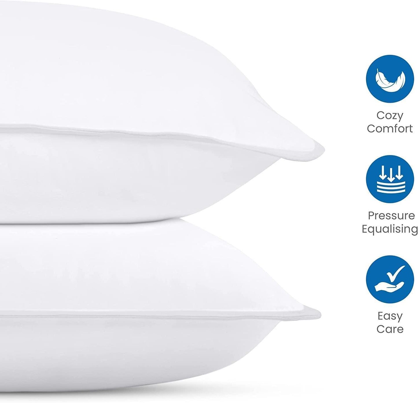 Utopia Bedding Pillow (Lot de 2), 60 x 60 cm, Oreiller de Sommeil, Coussin Respirant et Doux (Blanc) - Natural Sleep