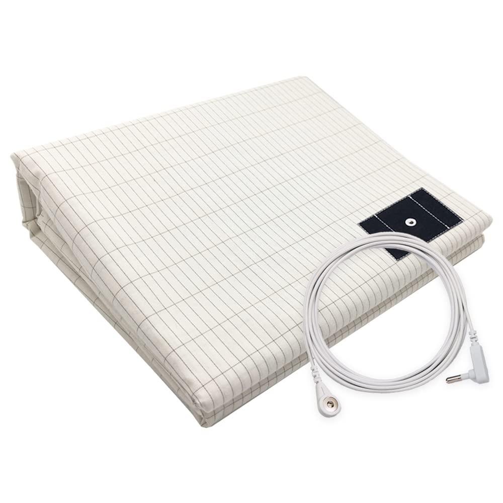 Grounding Sheets King Conductive Grounding Mat for Bed with 15ft Grounding Cord Improve Sleep Reduce Stress Natural Wellenss for Senior with Poor Sleep Quality (76x80in) - NaturalSleep.shop