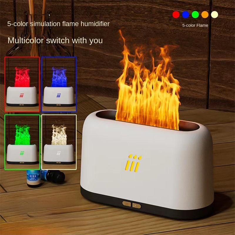 Flame Aroma Diffuser Air Humidifier Ultrasonic Cool Mist Maker Fogger Led Essential Oil Flame Lamp Difusor - Natural Sleep