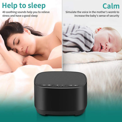 Magicteam Sleep Sound White Noise Machine with 40 Natural Soothing Sounds and Memory Function 32 Levels of Volume Sleep Timer Sound Therapy for Baby Kids Adults (Adapter Not Included) - Natural Sleep