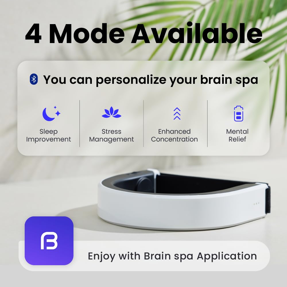 Brain spa, Insomnia Relief Device, Brain Care Headset, 40Hz Gamma Wave Stimulation of Near-Infrared & Bone Conduction, Improve Sleep, Enhance Concentration, Mental Relief and Relieve Stress - Natural Sleep