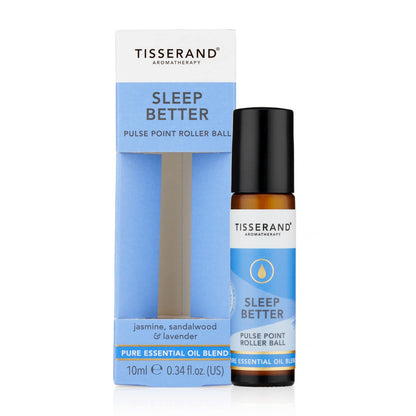 Tisserand Aromatherapy - Sleep Better - Pulse Point Roller - Lavender, Jasmine & Sandalwood Essential Oils - 100% Natural Pure Essential Oils - 10ml - Natural Sleep