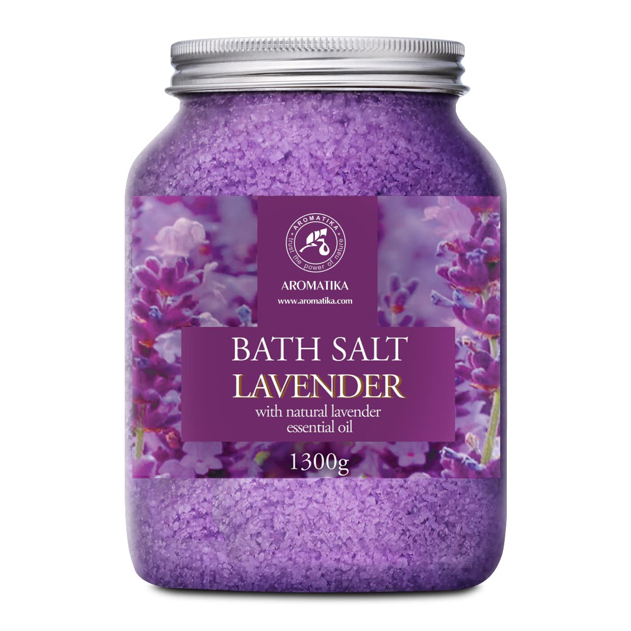 Sel de Bain Lavande 1300g - Sel de Mer avec Huile de Lavande Essentielle 100% Naturel - Bon Sommeil - Soulagement du Stress - Beauté - Bain - Soin du Corps - Aromathérapie - Natural Sleep