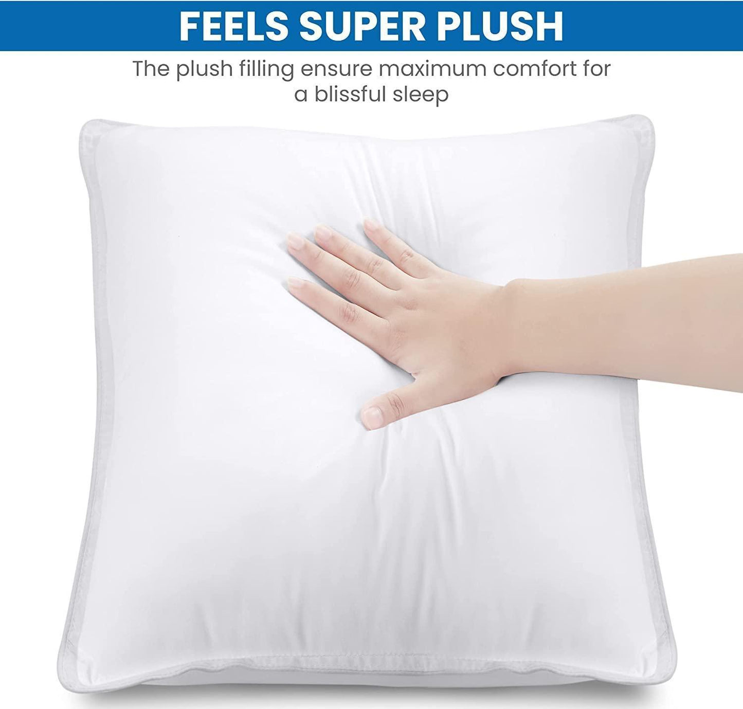 Utopia Bedding Pillow (Lot de 2), 60 x 60 cm, Oreiller de Sommeil, Coussin Respirant et Doux (Blanc) - Natural Sleep