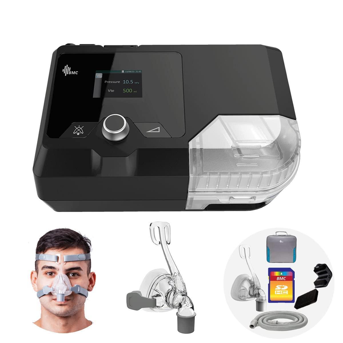 BMC G2S A20 Sleep Ventilator - Fully Automatic Anti-Snore Device, 4-20 hPa Sleep Breathing Machine with Full Size Nose Mask Set, Perfect Gift for Dad/Mom - Natural Sleep