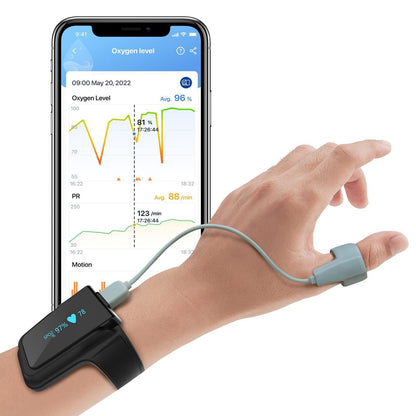 Pulse Oximeter Approved UK, 72 hr Battery Life Sleep Monitor with Bluetooth, Wrist Oxygen Monitor Finger Adults,Portable Blood Oxygen Monitor with Free APP&PC Report - Natural Sleep