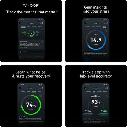 WHOOP 4.0 With 12 Month Subscription – Wearable Health, Fitness & Activity Tracker – Continuous Monitoring, Performance Optimization, Heart Rate Tracking – Improve Sleep, Strain, Recovery, Wellness - Natural Sleep