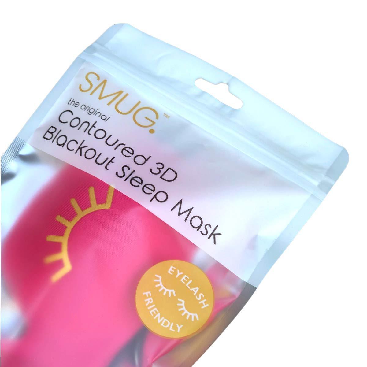 SMUG 100% Blackout Sleep & Eye Mask | Eyelash Extension Friendly | Eye Masks for Sleeping | Sleep Masks for Women & Men | Straps for Dream Comfort & Adjustability | Pink Wink - Natural Sleep