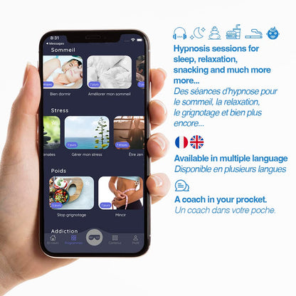 Dreaminzzz - Masque connecté HYPNOS - Vous aide à mieux dormir, améliorer votre sommeil et diminuer votre stress (Noir) - Natural Sleep