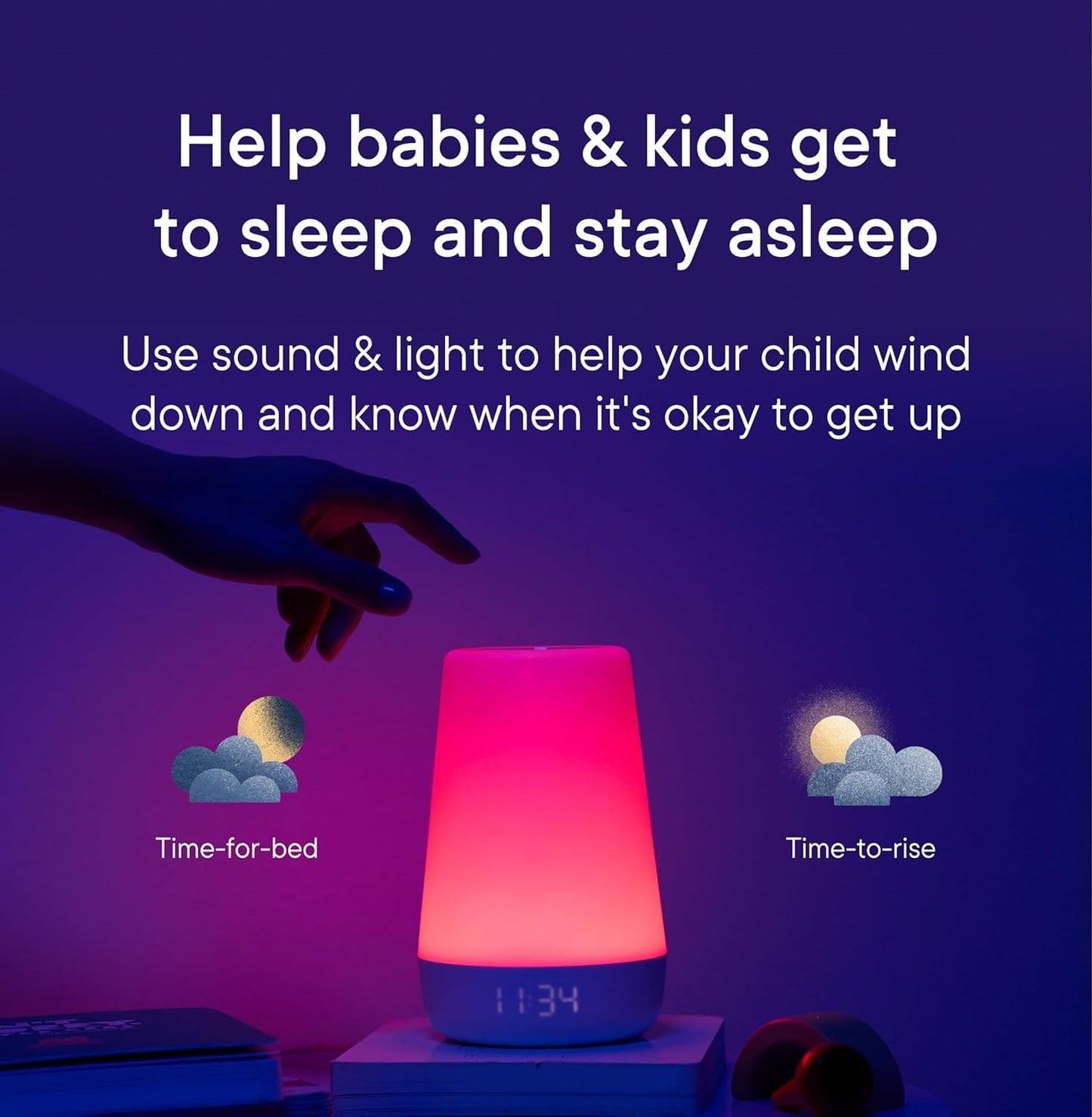 Hatch Rest+ Baby & Kids Sound Machine | 2nd Gen | Child’s Night Light, Alarm Clock, Toddler Sleep Trainer, Time-to-Rise, White Noise, Bedtime Stories, Portable, Backup Battery (with Charging Base) - Natural Sleep