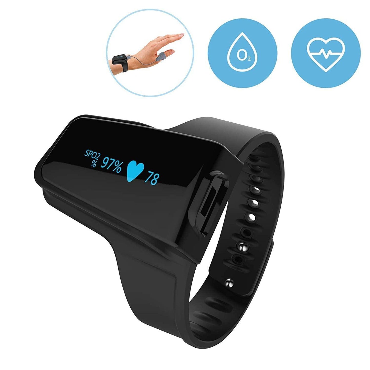 Pulse Oximeter Approved UK, 72 hr Battery Life Sleep Monitor with Bluetooth, Wrist Oxygen Monitor Finger Adults,Portable Blood Oxygen Monitor with Free APP&PC Report - Natural Sleep