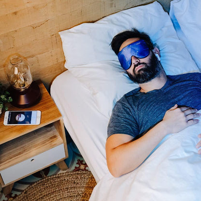 Dreaminzzz - Masque connecté HYPNOS - Vous aide à mieux dormir, améliorer votre sommeil et diminuer votre stress (Bleu) - Natural Sleep