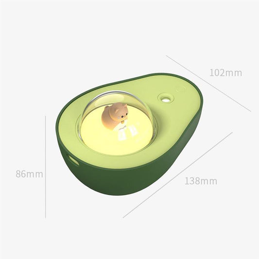 Avocado Mini Spray Humidifier with USB Charging & Night Light - Portable Mist Sprayer for Home & Car - Natural Sleep