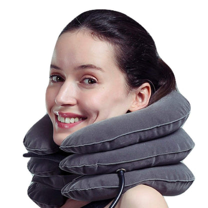 MEDIZED® Cervical Neck Stretcher Traction Device, Neck Support Brace, Inflatable & Adjustable Neck Support Pillow is Ideal for Spine Alignment & Chronic Neck Pain Relief - Natural Sleep