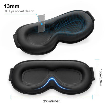 Gritin Antifaz para Dormir para Mujer y Hombre, 100% Anti-Luz Máscara de Dormir Sin Presión Ocular - Diseño Ergonomico 3D para Las Pestañas y Los Movimientos Oculares, Ultrasuave & Cómodo Sleep Mask - Natural Sleep