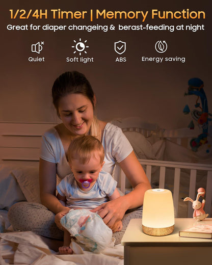 FOMYHEARD Petite lampe de table sans fil, lampe de chevet LED tactile à intensité variable avec lumière chaude et 256 couleurs RVB changeantes, lampe rechargeable à batterie, lumière d'allaitement à - Natural Sleep