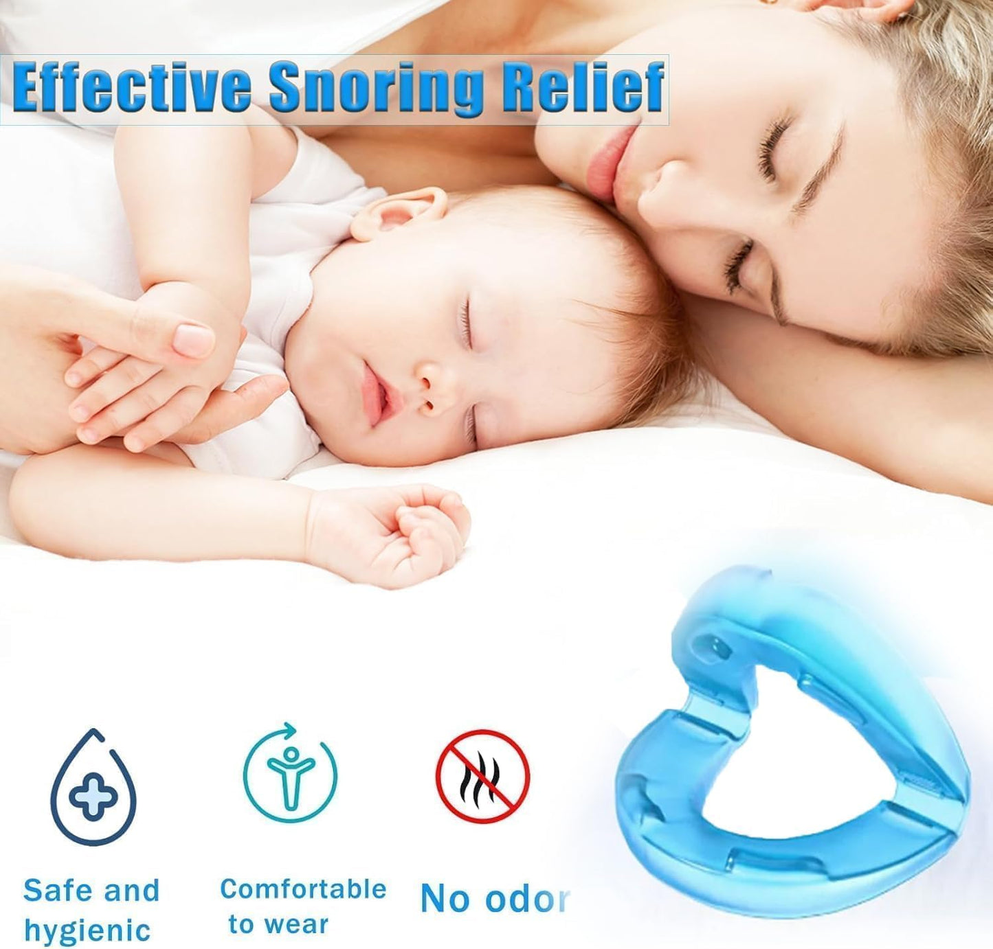 SnorMed Anti-Snoring Mouthpiece, the soothie anti snoring mouthpiece, Instantly Anti Snoring Devices, The Quiet Anti-Snoring Mouthpiece Universal Size,Food Grade Material Anti Snore Mouth Guard (1pcs) - Natural Sleep