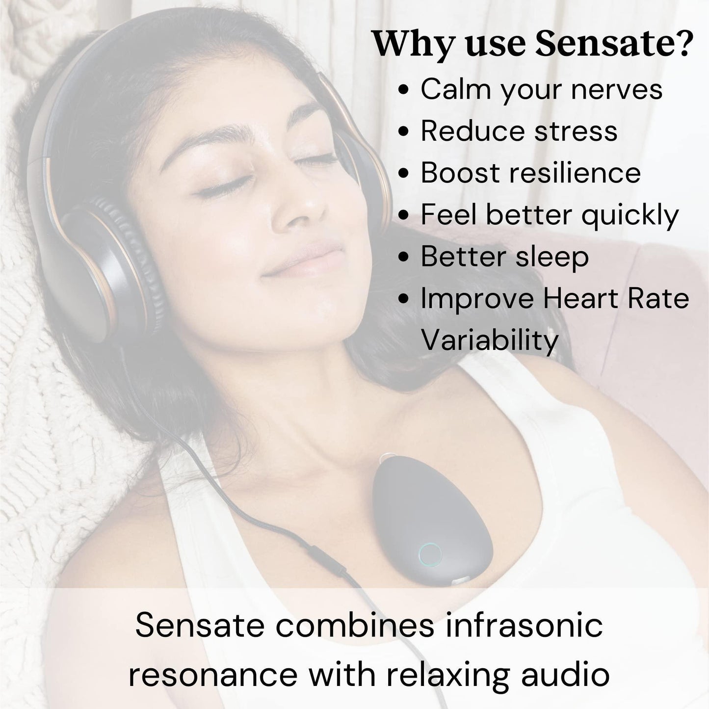 Sensate Relaxation Device - Immediate Calm and Long Term Stress Resilience - Patented Infrasonic Resonance Technology - Natural Sleep