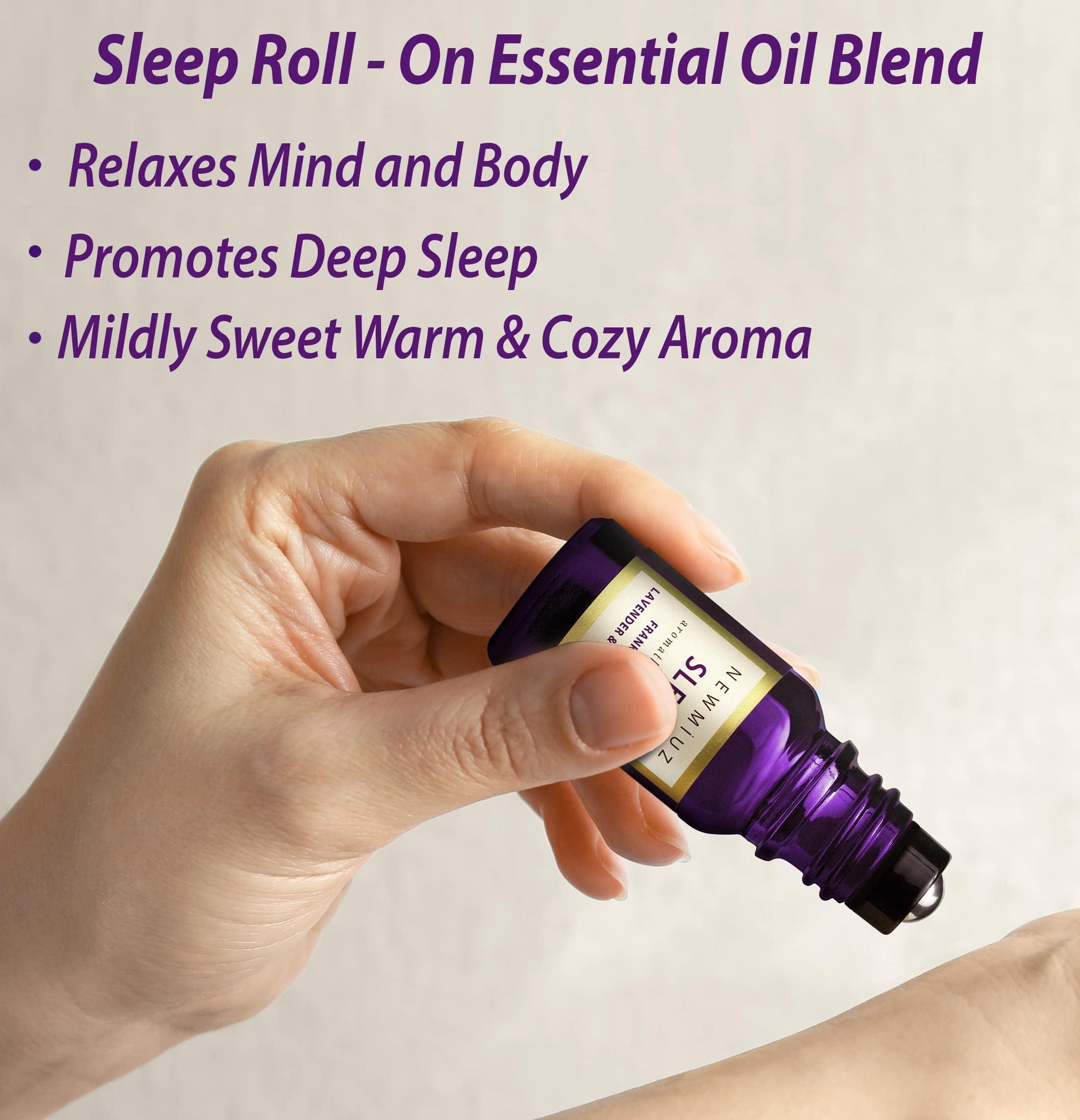 Sleep Well Roll On Essential Oil Anti Stress Calming Aromatherapy Stick Blend Lavender Oil Bergamot Frankincense Destress Relaxation Stress Gifts for Women Perfect Stocking Stuffers NEW MIUZ USA - Natural Sleep