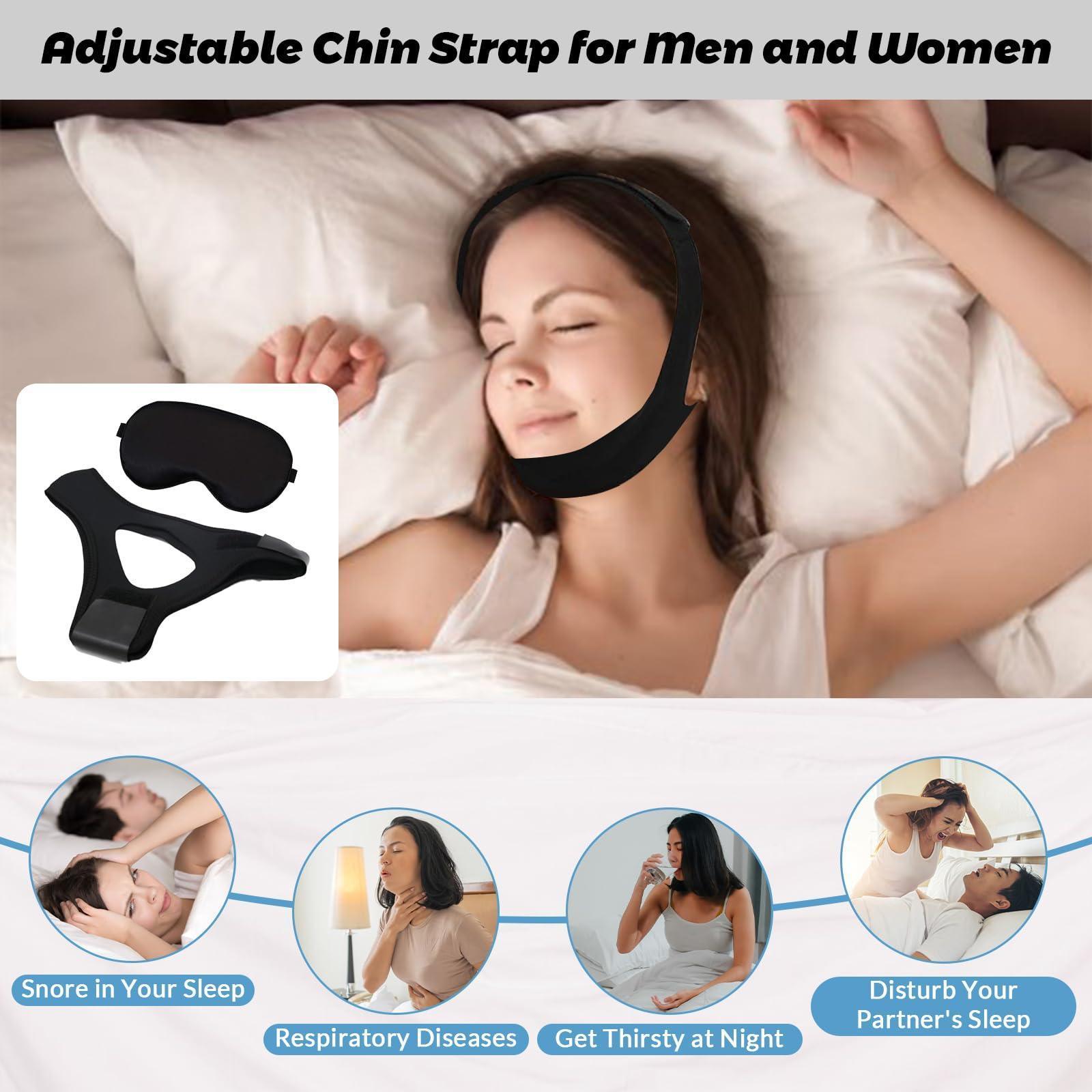 2-Pack Veralabs Airflow Jaw Straps – Breathable Chin Straps for Sleeping and Snoring Relief – Snoring Aids for Men & Women - Natural Sleep