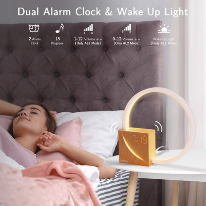 blonbar 10W Lampada Da Comodino Con Funzione Di Ricarica USB, Sveglia Sveglia Touch Control Dimmerabile Aiuto Al Sonno Per Bambini E Adulti, 3 Livelli Di Luminosità Luce Notturna Per Camera Da Letto - Natural Sleep