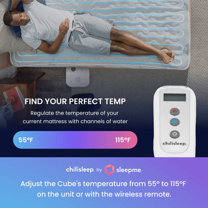 Chilipad Cube Bed Cooling System - Cooling & Heating Mattress Topper, Set Individual Bed Temperature, Cool Sleep Enhancement, Temp Range of 60-115°F, ME Half Queen Bedsize (30"W x 80"L), Model: CP500 - Natural Sleep