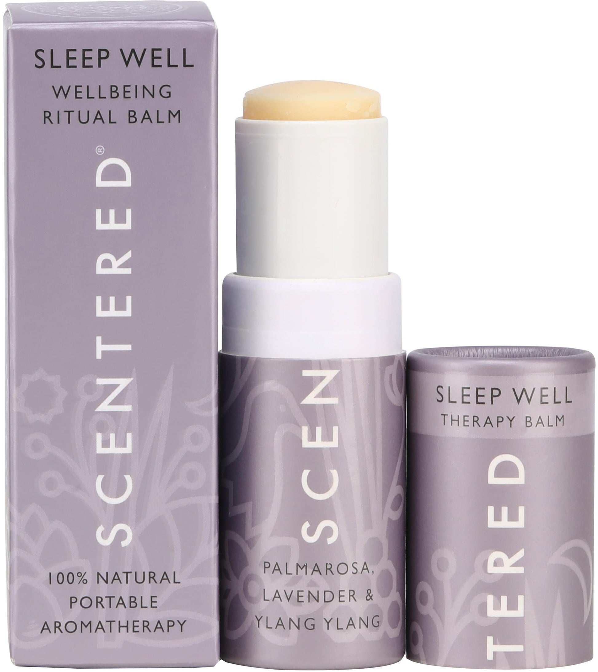 Scentered Aromatherapy Balm Stick, Sleep Well - Sleep Aid for Restful Sleep - 100% Natural Essential Oils Blend: Lavender, Chamomile, Ylang Ylang - Relaxation Gifts for Women & Men - Natural Sleep