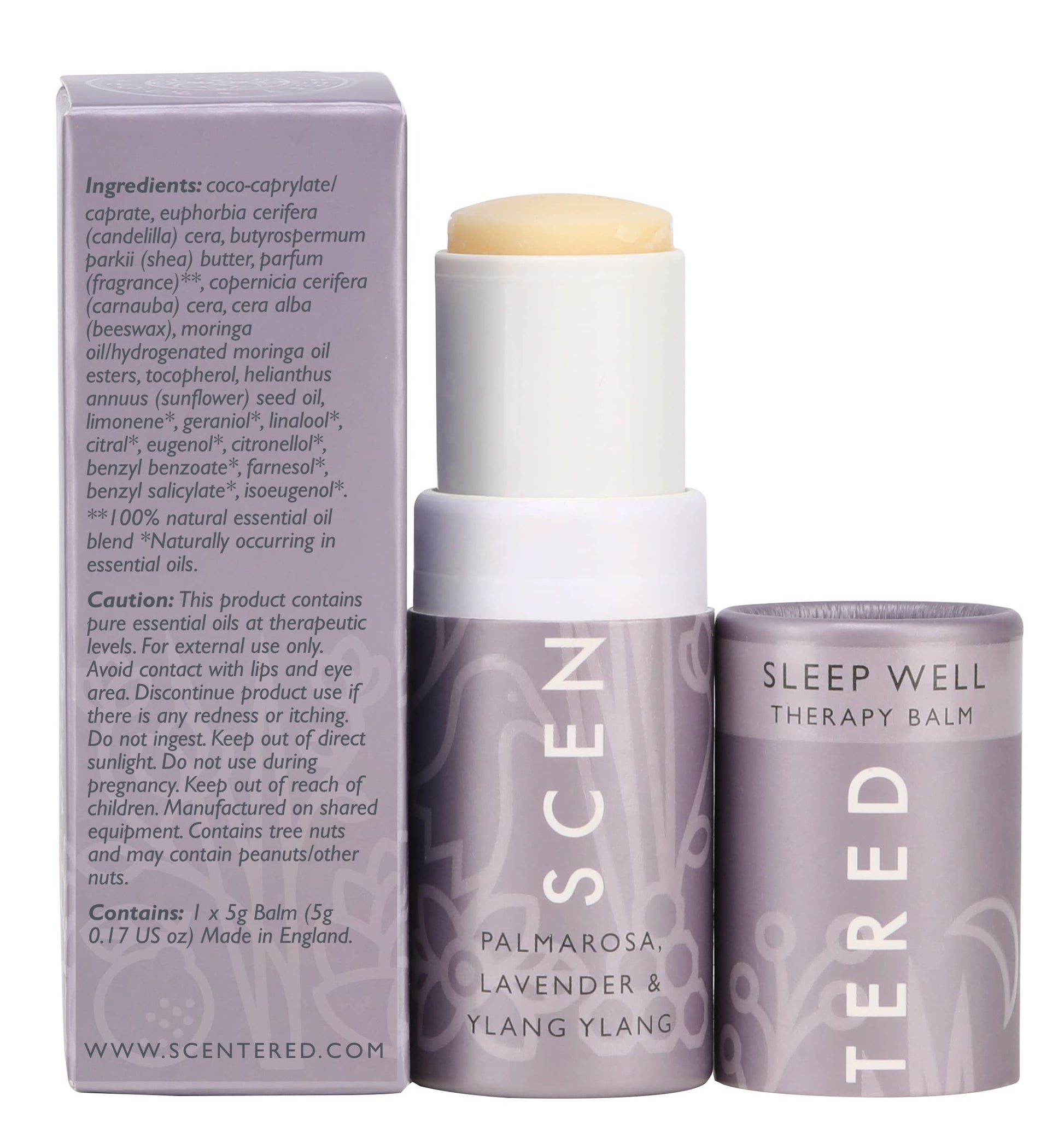 Scentered Aromatherapy Balm Stick, Sleep Well - Sleep Aid for Restful Sleep - 100% Natural Essential Oils Blend: Lavender, Chamomile, Ylang Ylang - Relaxation Gifts for Women & Men - Natural Sleep