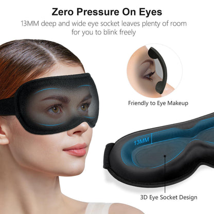 Gritin Antifaz para Dormir para Mujer y Hombre, 100% Anti-Luz Máscara de Dormir Sin Presión Ocular - Diseño Ergonomico 3D para Las Pestañas y Los Movimientos Oculares, Ultrasuave & Cómodo Sleep Mask - Natural Sleep