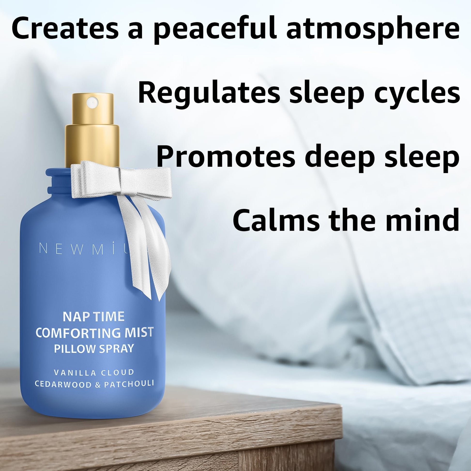 Nap Time Pillow Spray - Vanilla Cedarwood Essential Oils Natural - Fast Acting Aromatherapy Mist for Restful Sleep Relaxation Calming Stress Relief - Bedtime & Shower Spray Luxury Self Care Gift - Natural Sleep