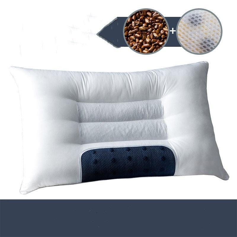 Cotton Cassia Seed Pillow, Buckwheat Skin, Cervical Pillow - Natural Sleep