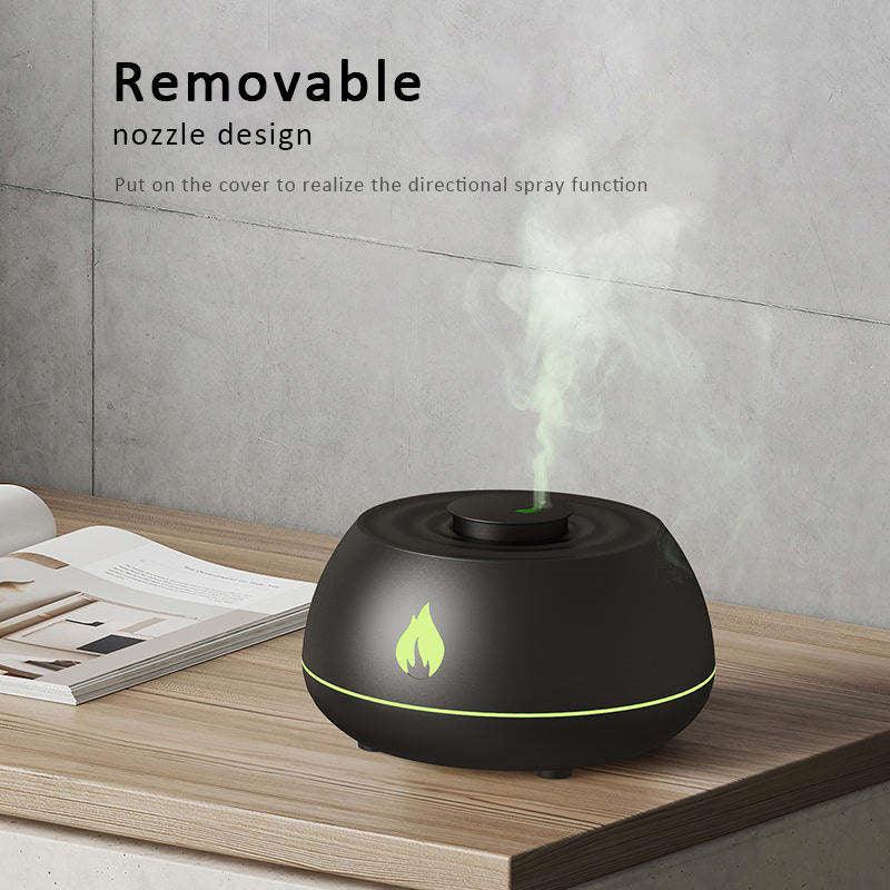 Flame Humidifier Aromatherapy Diffuser 7 Colors Light Home Air Humidifier 130ML USB Room Fragrance Essential Oil Diffuser - Natural Sleep