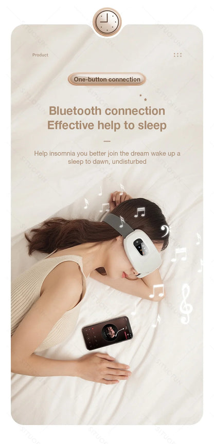 Eye Massager With Heat, Vibration and Bluetooth Music, Improve Sleep - Natural Sleep