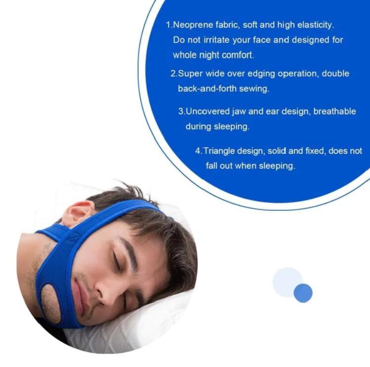 Snore Stop Anti Snoring Chin Strap Sleep Apnea Belt Snoreless Sleep Jaw Solution - Natural Sleep