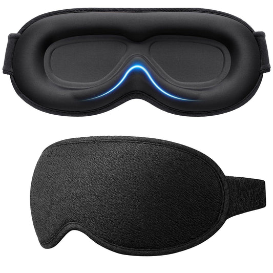 Gritin Antifaz para Dormir para Mujer y Hombre, 100% Anti-Luz Máscara de Dormir Sin Presión Ocular - Diseño Ergonomico 3D para Las Pestañas y Los Movimientos Oculares, Ultrasuave & Cómodo Sleep Mask - Natural Sleep