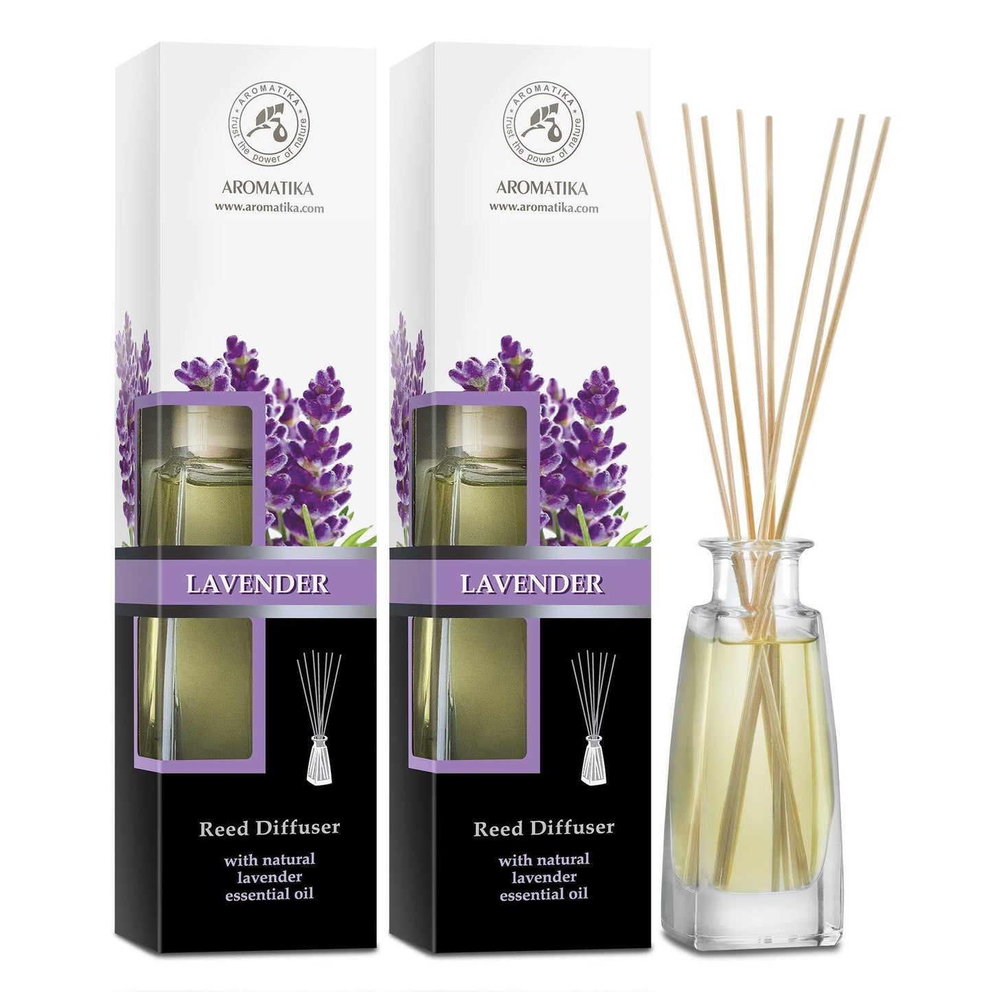 Difusor Lavanda 2x100ml para Aromaterapia - Difusor Perfumado - Ambientador de Varillas de Rattan - Natural Sleep