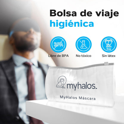 MyHalos Mask Antifaz para Dormir – Antifaz para Dormir Mujer y Hombre Modelo 2022 – Antifaz para Dormir Ojos Sin Presión – Antifaz Dormir con Bolsa de Almacenamiento - Viajes, Yoga, Vendaje de Ojos - Natural Sleep