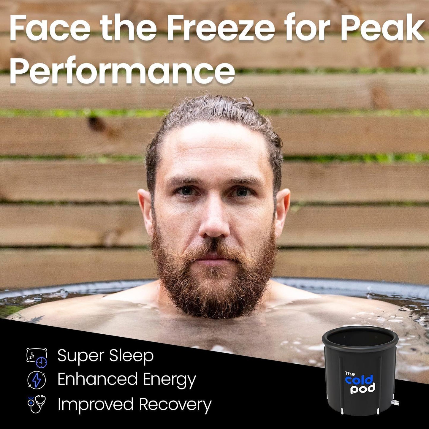 The Cold Pod Ice Bath Tub | 320L Cold Plunge Tub | Cold Water Therapy Tub for Recovery & Cold Plunge | Portable Ice Bath Plunge Pool For Adults | Ice Plunge Tub For Ice Baths |Cold Tub | Ice Tub & Lid - Natural Sleep