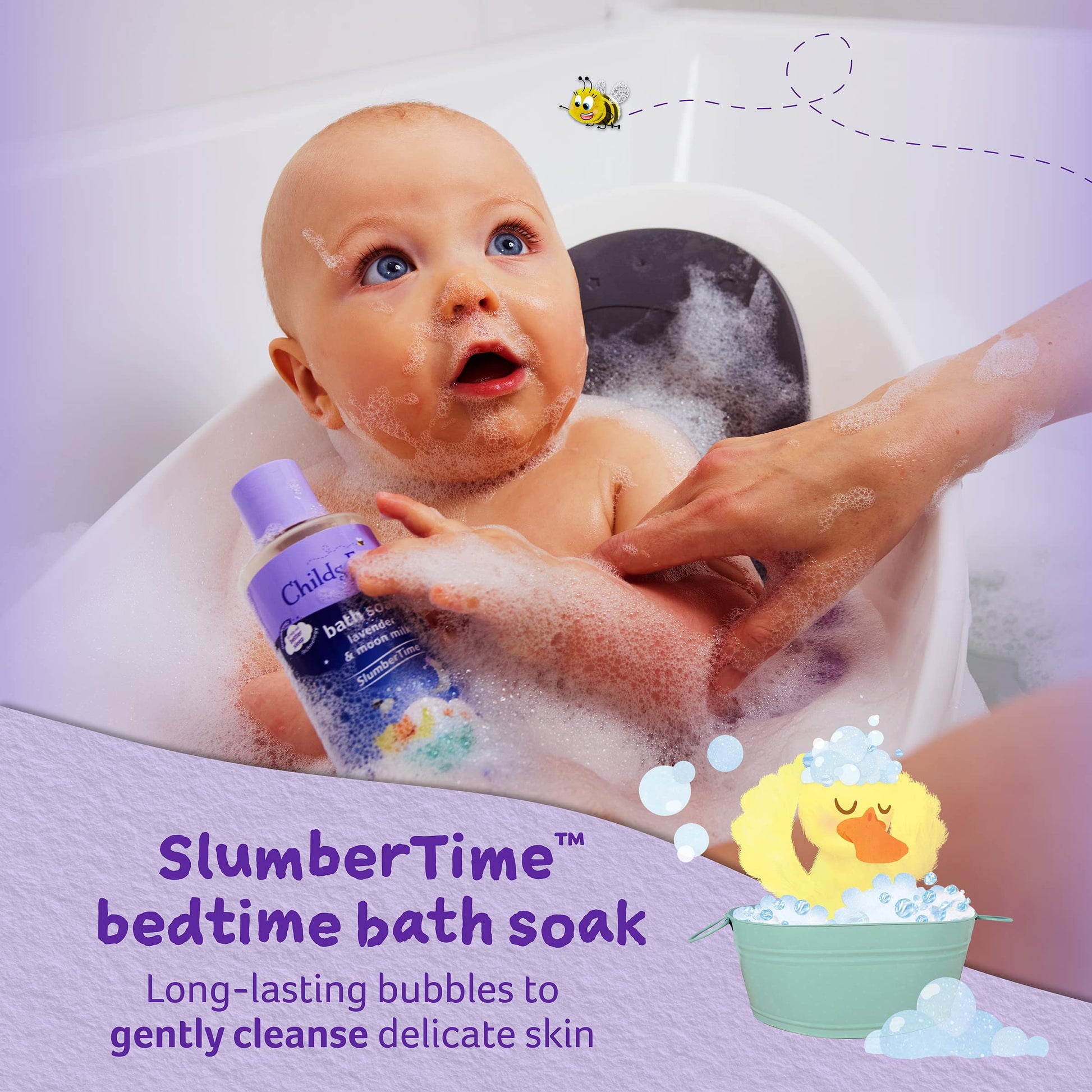 Childs Farm Slumber Time Sleep Bath Soak Lavender and Moon Milk Suitable for Newborns with Dry, Sensitive and Eczema-Prone Skin 250 ml - Natural Sleep