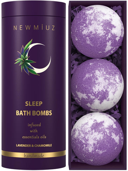 Deep Sleep Bubble Bath Bombs Infused Lavender and Chamomile Essential Luxurious Bath Additives for Dry Skin Nourishment -Indulge in A Blissful Bathing Experience with Our Relaxation Gift Set - Natural Sleep