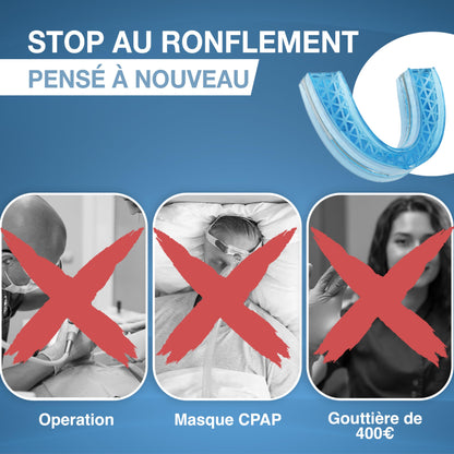 Attelle de ronflement contre le ronflement et le grincement Protège-dents anti-ronflement (attelle de morsure) enfin sans ronflement avec attelle dentaire - réglable comme chez le dentiste - Natural Sleep