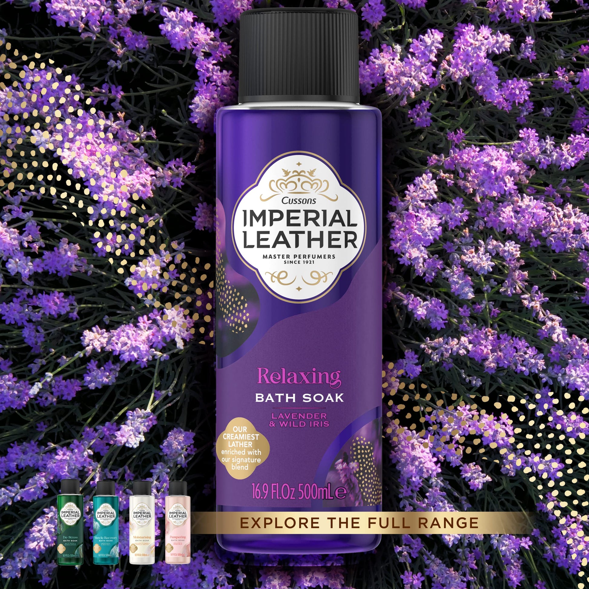 Imperial Leather Relaxing Bath Soak, Lavender & Wild Iris, Rich & Creamy Bubble Bath, Gentle Skin Care, Bulk Buy, Pack of 4 x 500ml - Natural Sleep