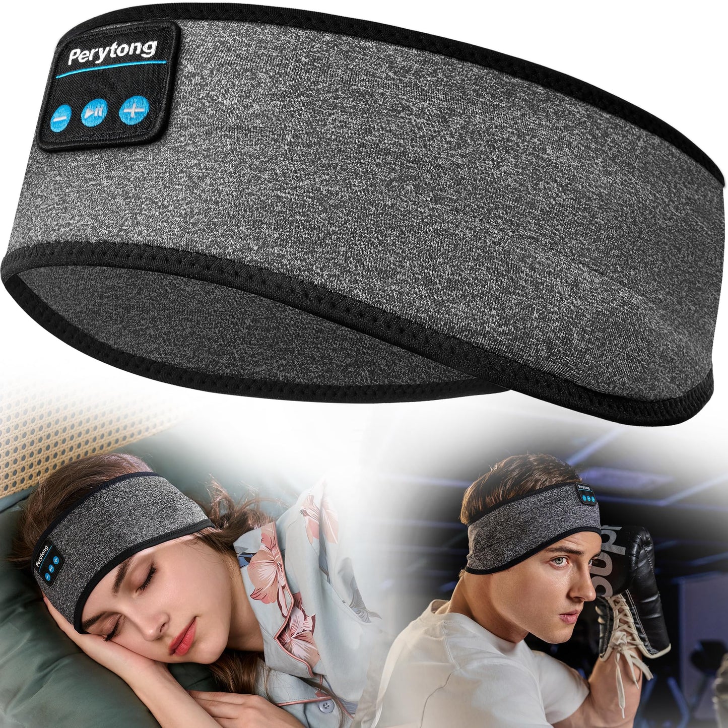 Perytong Headphones for Sleeping, Sleep Headphones Bluetooth Headband, Noise Cancelling Sleep Headband with Ultra-Thin HD Stereo Speakers Perfect for Side Sleepers, Insomnia, Workout, Jogging, Yoga.. - Natural Sleep