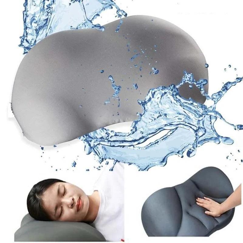 3D Neck Micro Airball Pillow: Deep Sleep Head Rest Cushion with Washable Pillowcase - Natural Sleep