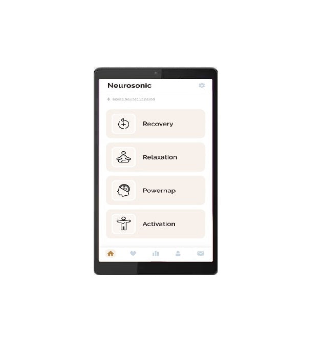 Tablet with Neurosonic application - Natural Sleep