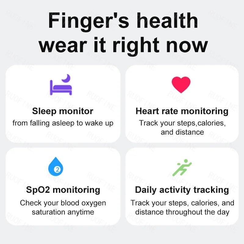 Qring Smart Ring R08 Women's Men Remote Control Electronic Swimming Blood Pressure Monitor Temperature Sleep Tracker Android IOS - NaturalSleep.shop